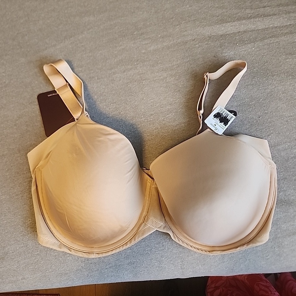Paramour Bra Size 38DDD Marvelous Full Figure Seamless Underwire 245033 Beige